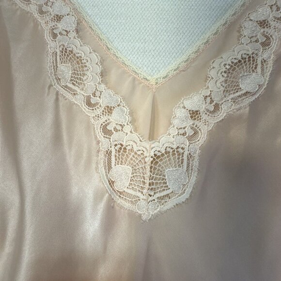 Vtg Barbizon Satin Remarque Womens Lace Chemise Medium Pale Pink Lace - Picture 4 of 14